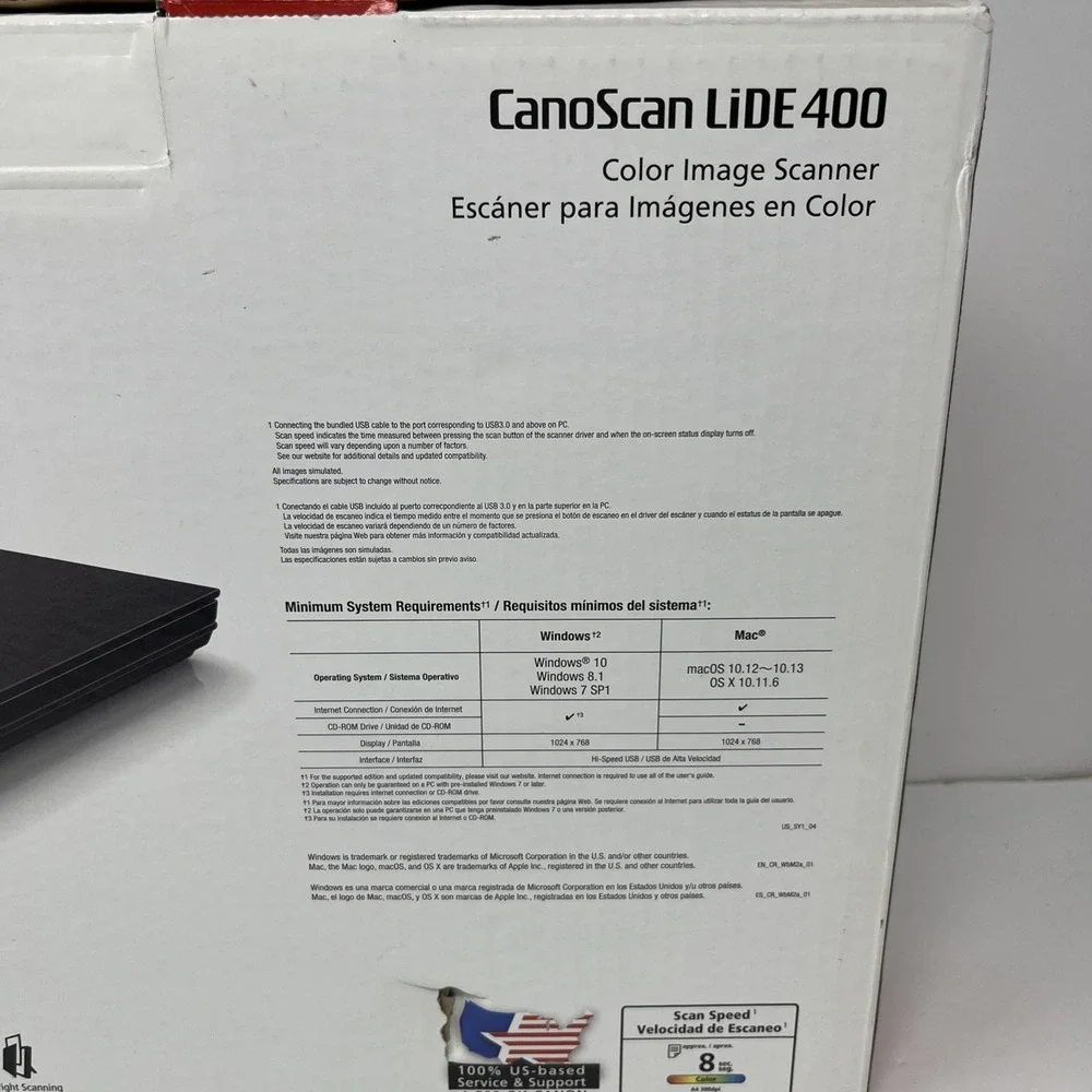 Canon CanoScan Lide 400 Slim Scanner, 2996C002 7.7